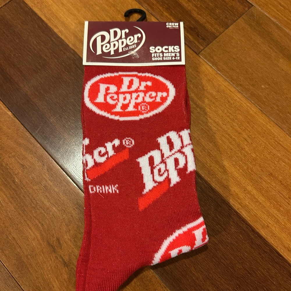 Source Unknown Dr Pepper Red Casual Socks